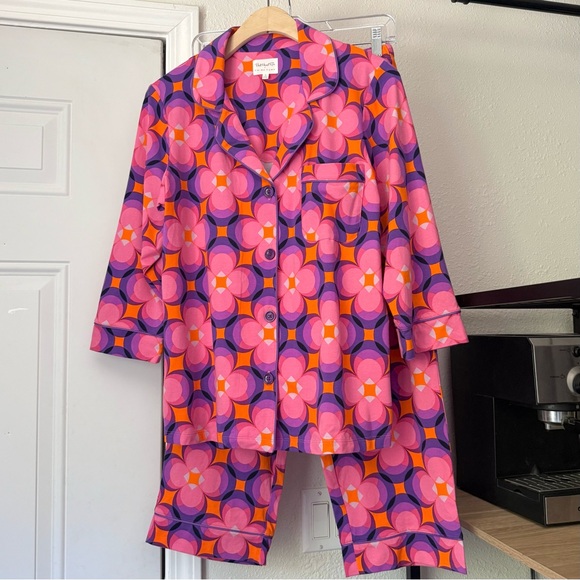 BED HEAD PJS x TRINA TURK floral geo print long sleeve pants pajama sleep set
